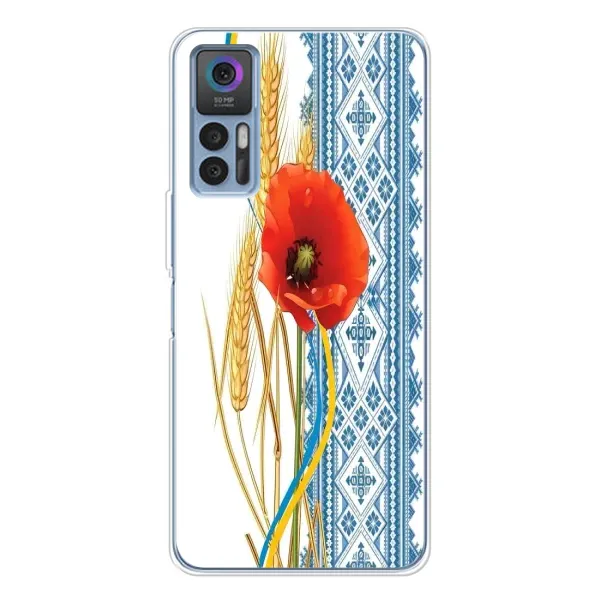 Чехол с рисунком «Вышиванка с цветком» для TCL 30 Plus Чехол с рисунком «Вышиванка с цветком» для TCL 30 Plus