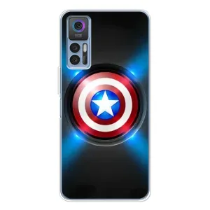 Чехол с Щитом Капитана Америки на TCL 30 Plus (Яркий Щит Капитана)