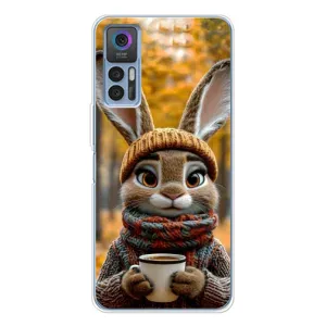 Печатный чехол «Зверята с кофе» для TCL 30 Plus (Зайчик с кофе)