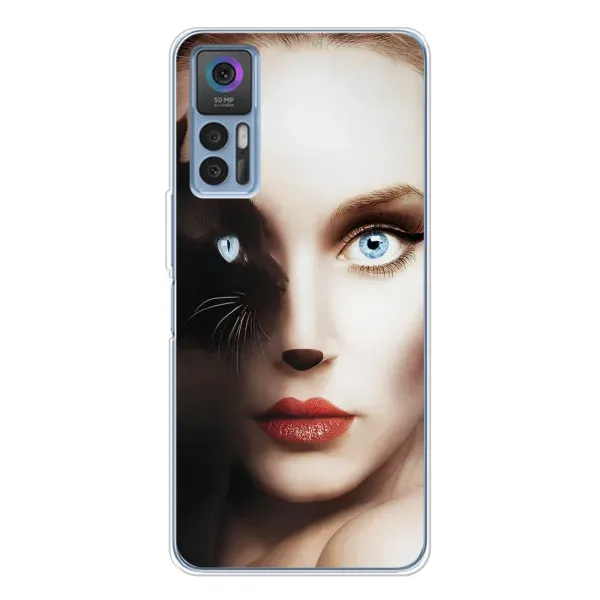 Чехол с рисунком «Женщина кошка» для TCL 30 Plus Чехол с рисунком «Женщина кошка» для TCL 30 Plus