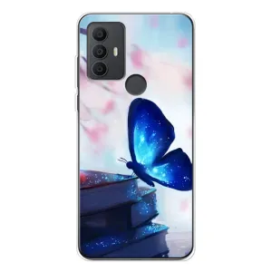 Силіконовий бампер з картинкою звірів для TCL 30 SE (Метелик синій)
