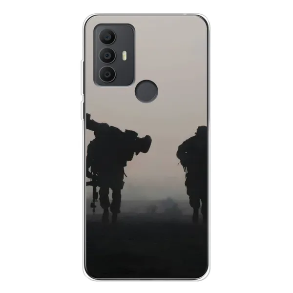 Чехол с рисунком «Бой солдат» для TCL 30 SE
