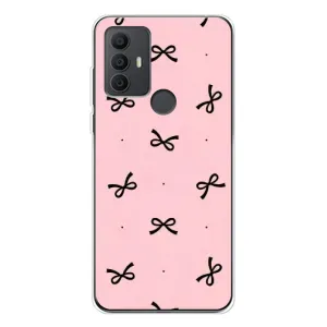 Чехол банты для TCL 30 SE (Черные бантики)