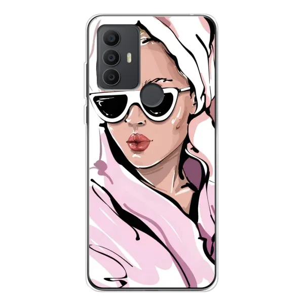 Чехол с рисунком «Девушка в халате» для TCL 30 SE
