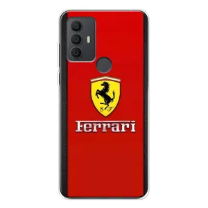 Силиконовый бампер с картинкой машины на TCL 30 SE (Ferrari Logo)
