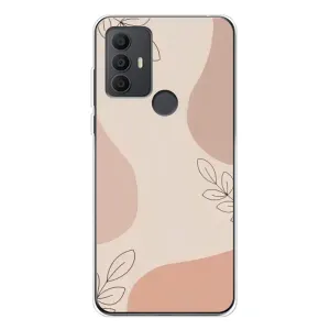 Чехол цветочный дизайн для TCL 30 SE (Коричневый фон)
