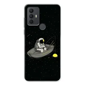 Силіконовый Чохол з принтом "Космонавти" на TCL 30 SE (Космонавт на рибалці)