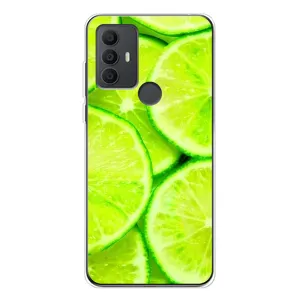Чехол с изображением  вкусной еды для TCL 30 SE (Лайм)