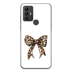Чехол банты для TCL 30 SE (Леопардовый принт)