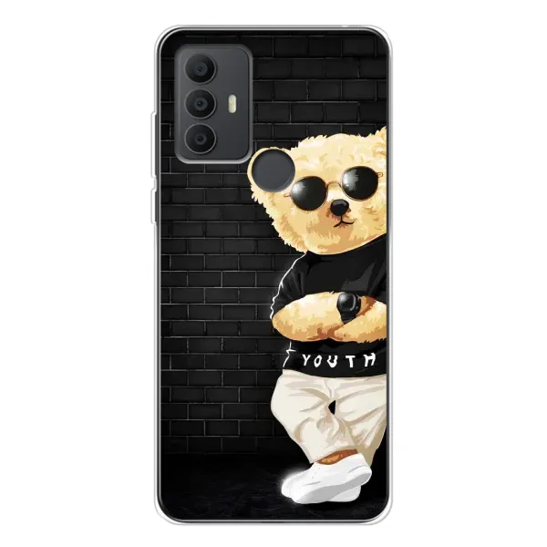 Чехол с рисунком «Мишка в очках» для TCL 30 SE