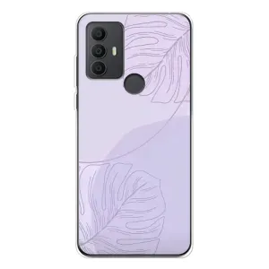 Чехол цветочный дизайн для TCL 30 SE (Монстера фиолетовая)