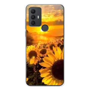 Чехол с Цветами для TCL 30 SE (поле подсолнухов)