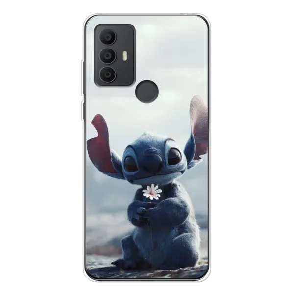 Чехол с рисунком «Стич с цветочком» для TCL 30 SE
