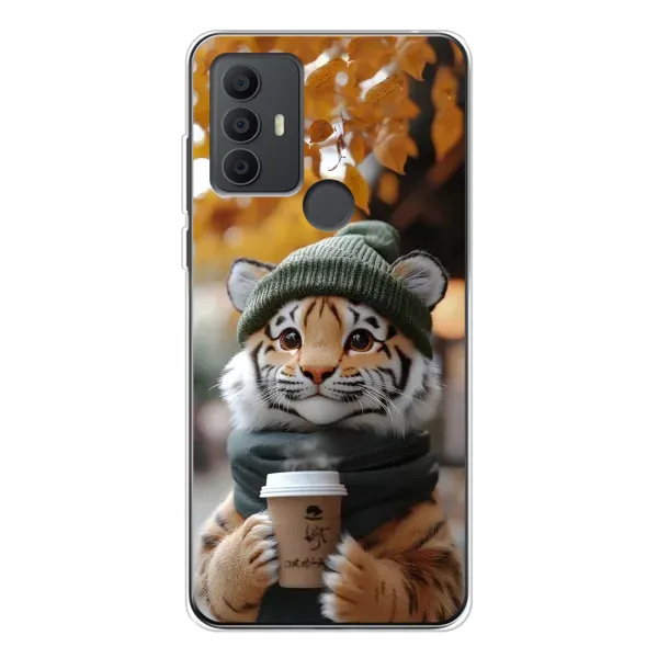 Чехол с рисунком «Тигр с кофе» для TCL 30 SE Чехол с рисунком «Тигр с кофе» для TCL 30 SE