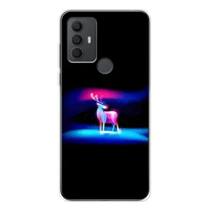 Силіконовий бампер з картинкою звірів для TCL 30 SE (Яскравий олень)