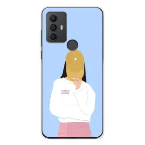 Силиконовый Чехол на TCL 30 SE с картинкой Стильных Девушек (Желтая кепка)