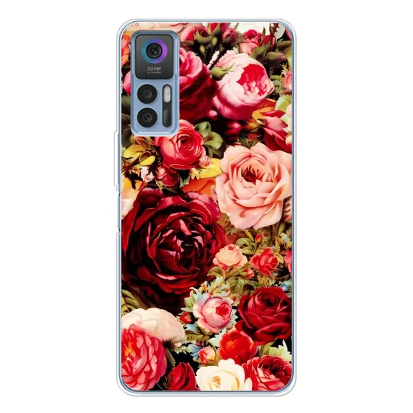 Чехол с рисунком «Букет цветов» для TCL 30 Чехол с рисунком «Букет цветов» для TCL 30