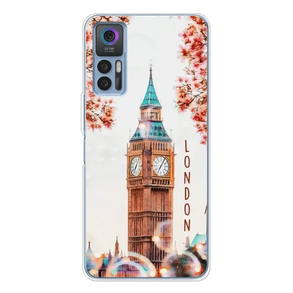 Чехол с рисунком «Часы Лондон» для TCL 30