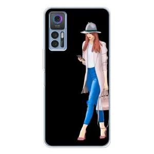 Чехол с картинкой Модные Девчонки TCL 30 (Девушка со смартфоном)
