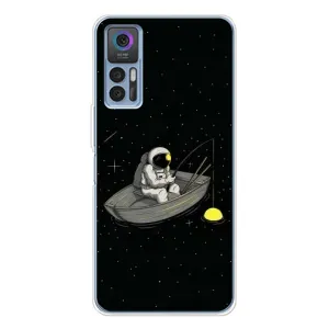 Силиконовый Чехол с принтом "Космонавты" на TCL 30 (Космонавт на рыбалке)