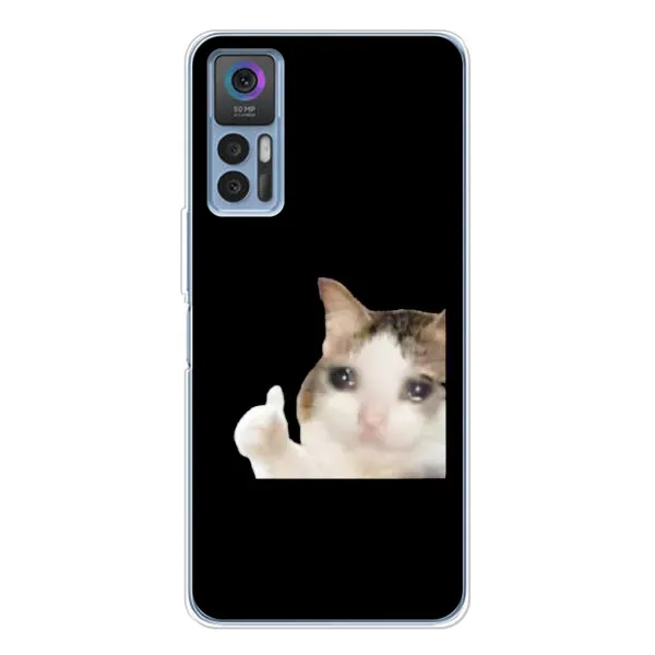 Чехол с рисунком «Кот в слезах» для TCL 30