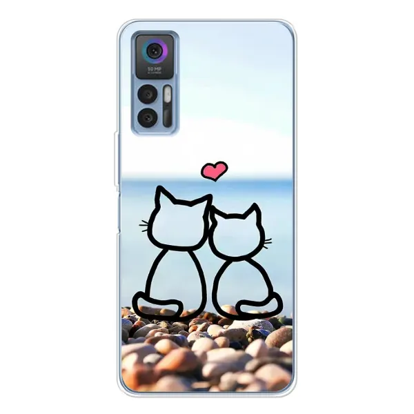 Чехол с рисунком «Котейки» для TCL 30