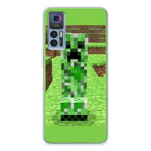 Чехлы для TCL 30 (Персонажи Майн Крафт) (Крипер 2)