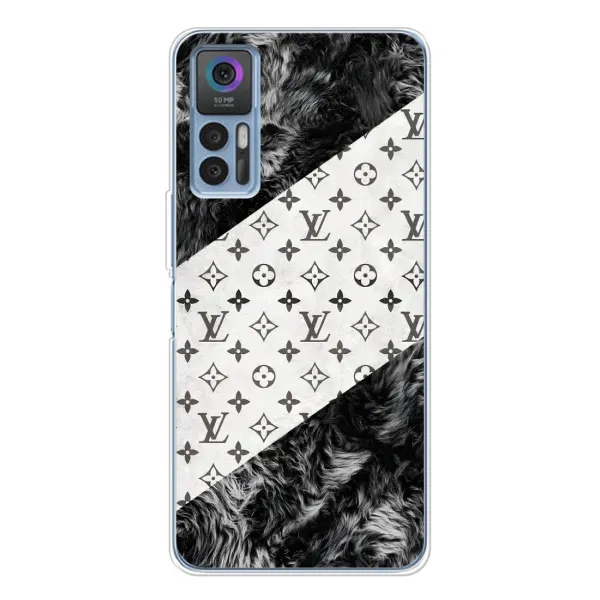 Чехол с рисунком «LV на белом» для TCL 30