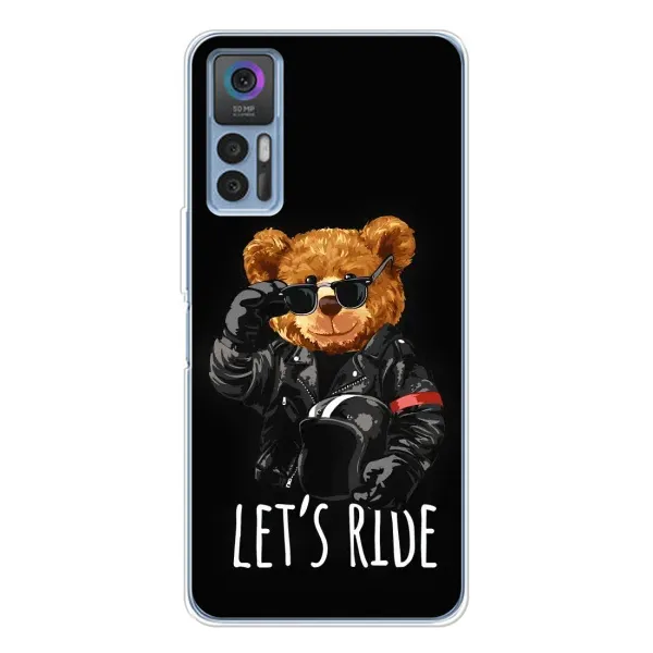 Чехол с рисунком «Модный Мишка» для TCL 30