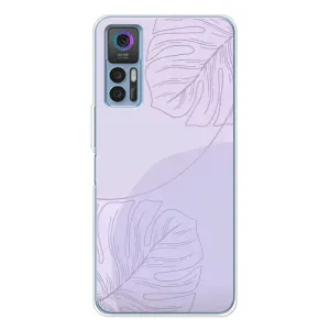 Чехол цветочный дизайн для TCL 30 (Монстера фиолетовая)