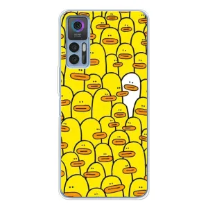 Силиконовый бампер с картинкой животных для TCL 30 (Особенный)