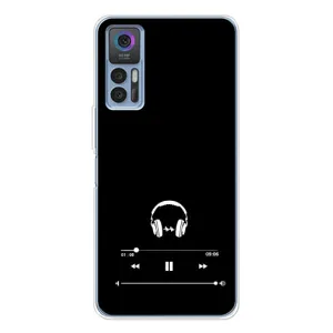 Чехол с картинками на черном фоне для TCL 30 (Плеер)