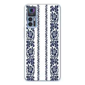 Силиконовый Чехол на TCL 30 с картинкой Вышиванки (Синяя вышиванка)