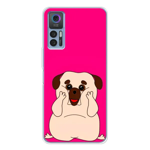 Чехол с рисунком «Веселый Мопсик» для TCL 30