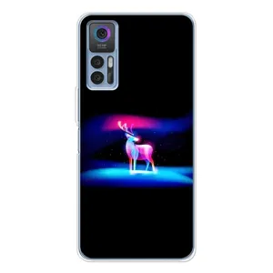 Силиконовый бампер с картинкой животных для TCL 30 (Яркий олень)