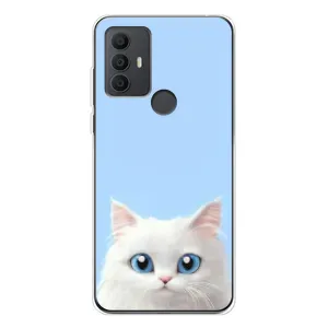 Чехол на тематику: Коты для TCL 306 (Белый кот)
