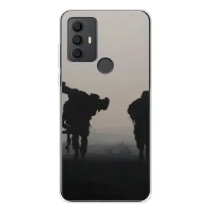 Чехлы на военную тематику для TCL 306 (Бой солдат)
