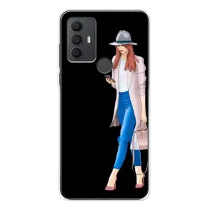 Чехол с картинкой Модные Девчонки TCL 306 (Девушка со смартфоном)