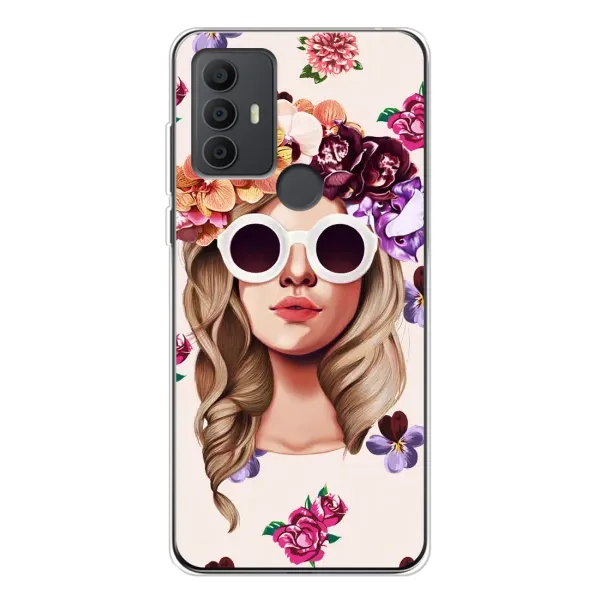 Чехол с рисунком «Девушка в очках» для TCL 306