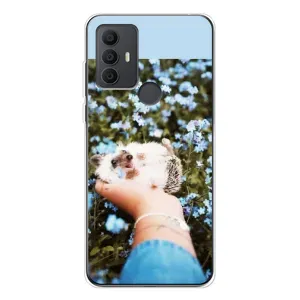 Чехлы с изображением разных животных для TCL 306 (Ежик на руках)
