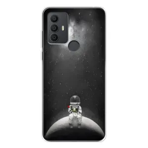 Силиконовый Чехол с принтом "Космонавты" на TCL 306 (Космонавт романтик)