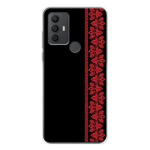 Силиконовый Чехол на TCL 306 (Красная Вышиванка)