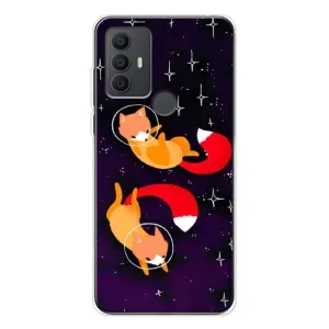 Чехол с рисунком «Лисы» для TCL 306