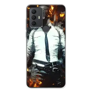 Силиконовый чехол с картинкой "Герой Pubg" на TCL 306 (Man Пубг)