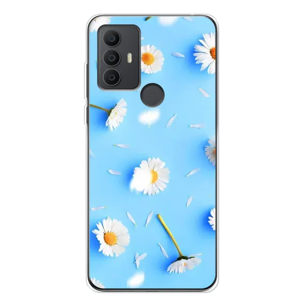 Чехол с рисунком «ромашки на голубом» для TCL 306