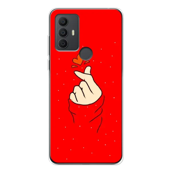 Чехол с рисунком «Сердце на красном» для TCL 306