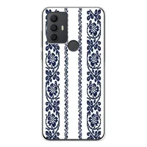 Силиконовый Чехол на TCL 306 с картинкой Вышиванки (Синяя вышиванка)
