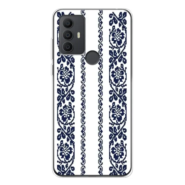 Чехол с рисунком «Синяя вышиванка» для TCL 306