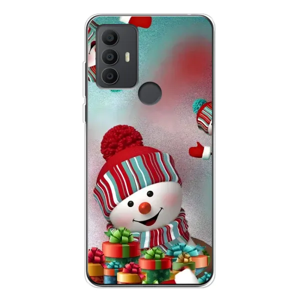 Чехол с рисунком «Снеговик в шапке» для TCL 306