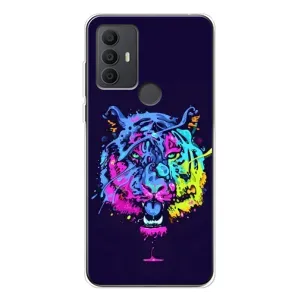 Силиконовый бампер с картинкой животных для TCL 306 (Тигр-Арт)